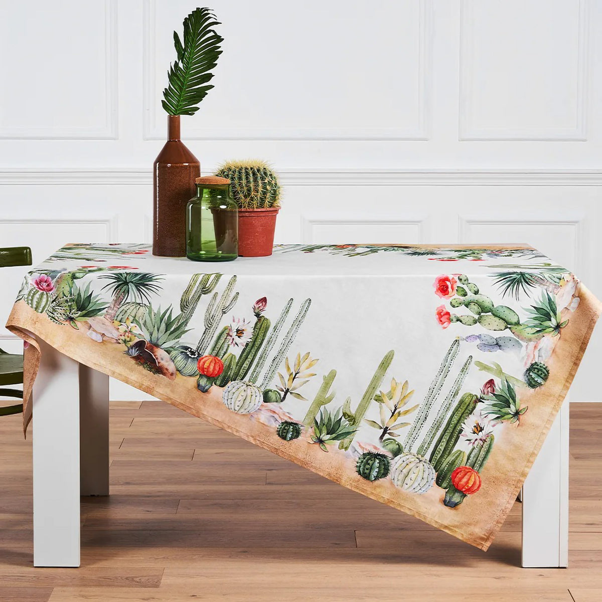 Tovaglia in cotone con cactus e piante tropicali Vingi tiffany Disegno 9