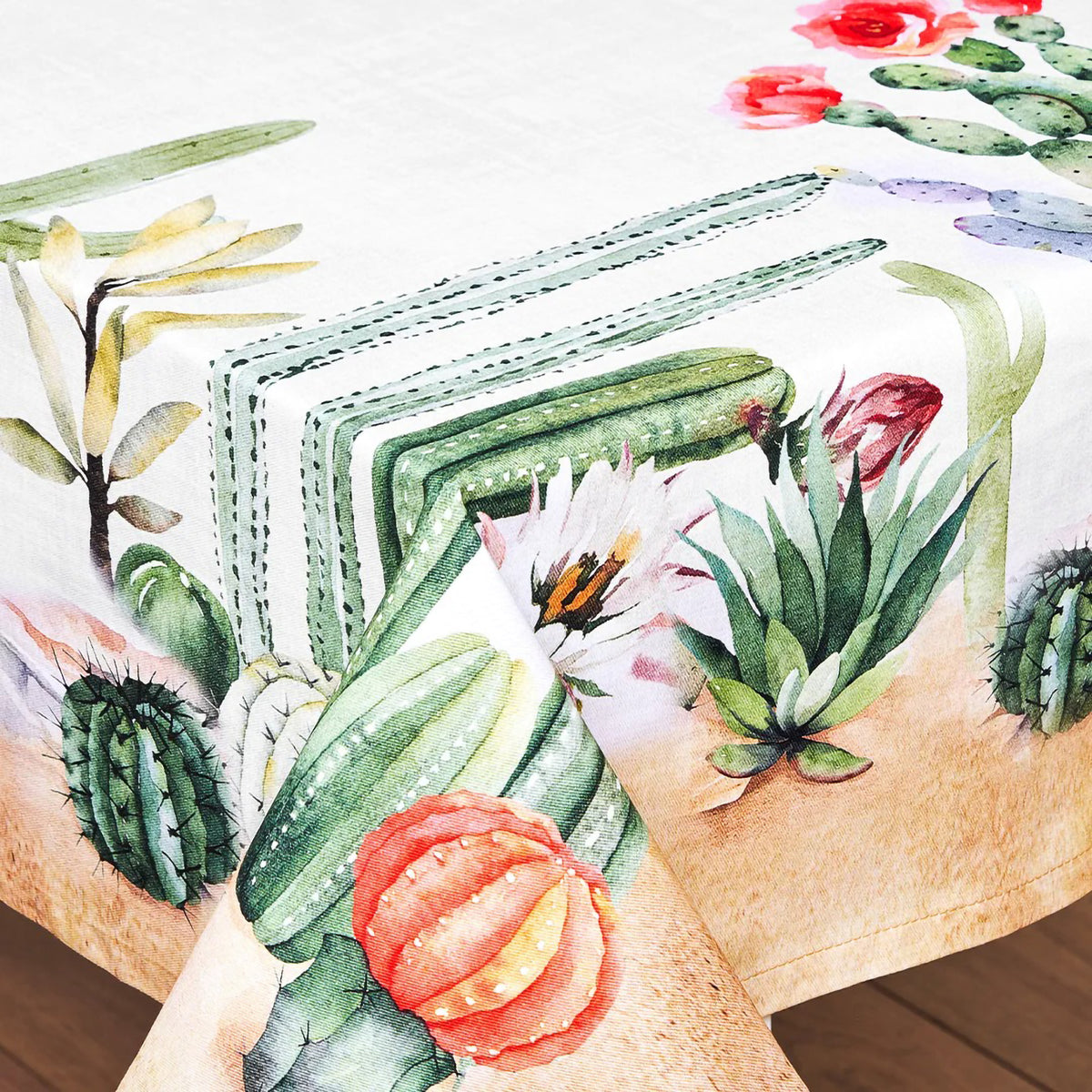 Tovaglia in cotone con cactus e piante tropicali Vingi tiffany Disegno 9