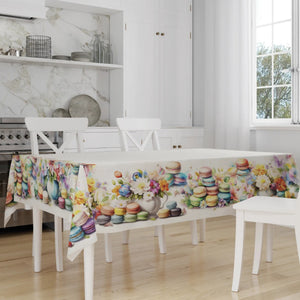 Tovaglia in cotone con fiori e macaron colorati Vingi Tiffany dis. 37