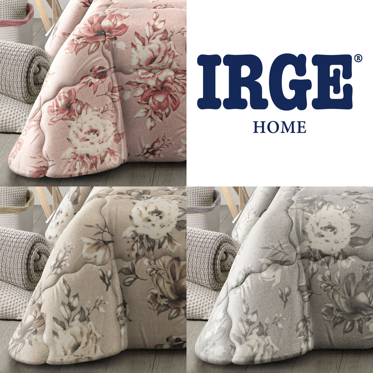 Trapunta piumone invernale Irge Angelica velluto floreale