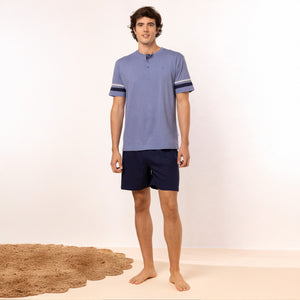 Pigiama uomo tris pantalone + pantaloncino in 100% cotone Irge TU42 / TUC27