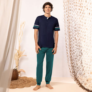 Pigiama uomo tris pantalone + pantaloncino in 100% cotone Irge TU42 / TUC27