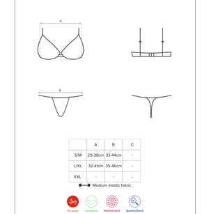 Sexy coordinato reggiseno + brasiliana Obsessive tulia set nero