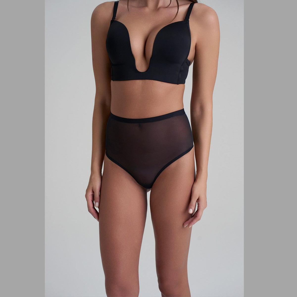 Perizoma modellante in tulle semitrasparente vita alta Bye bra FTMWT