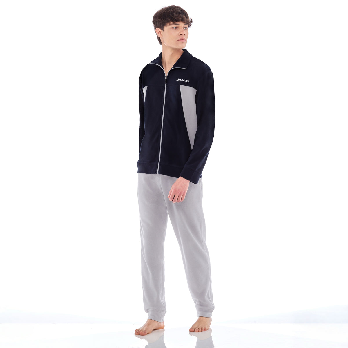 Tuta uomo pile micropolar con zip Superga piombo SMW22331 navy