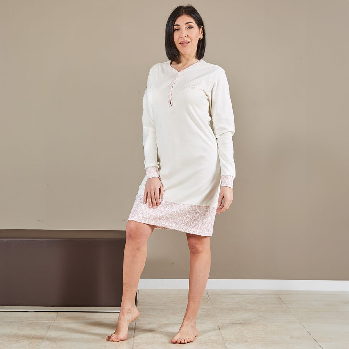 Camicia da notte serafino caldo cotone Nazareno Gabrielli D5005
