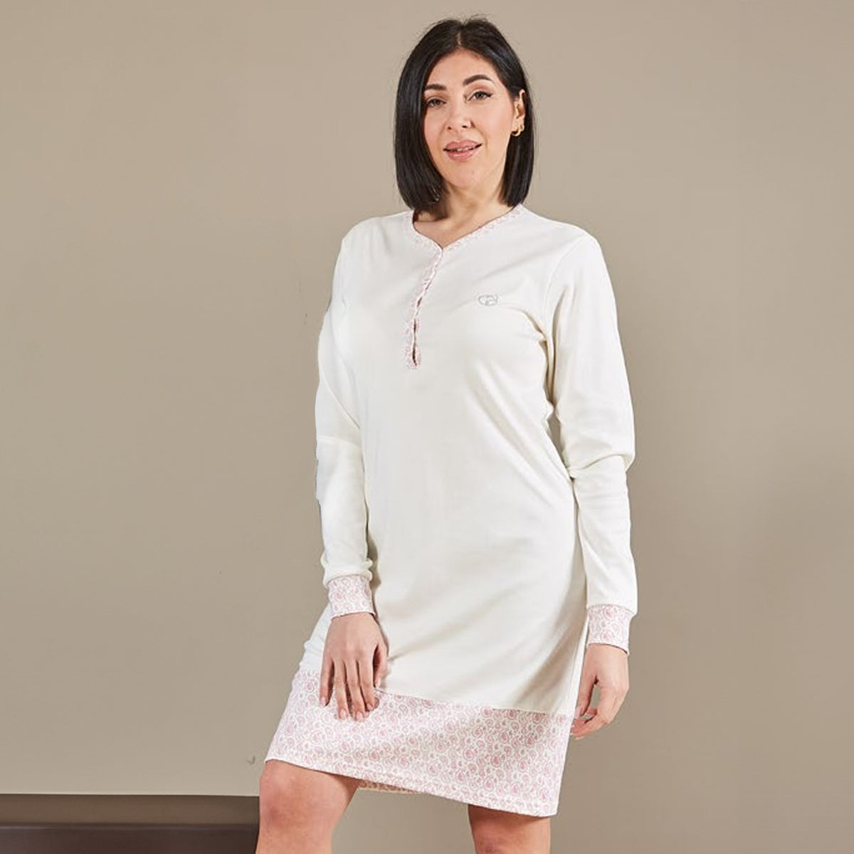 Camicia da notte serafino caldo cotone Nazareno Gabrielli D5005