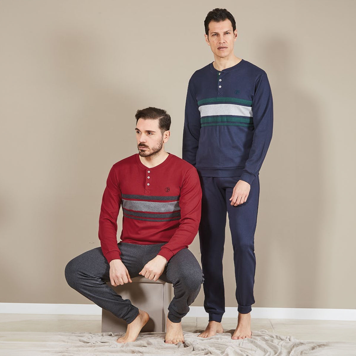 Pigiama uomo interlock con polsini Nazareno Gabrielli U5012