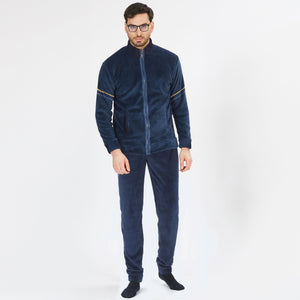Pigiama uomo giacca aperta collo alto coral Nazzareno Gabrielli U5024
