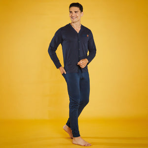Pigiama Uomo 100% Cotone con Maglia Aperta Nazareno Gabrielli U6028
