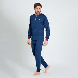 Pigiama uomo scollo serafino con zip Nazareno Gabrielli U7005