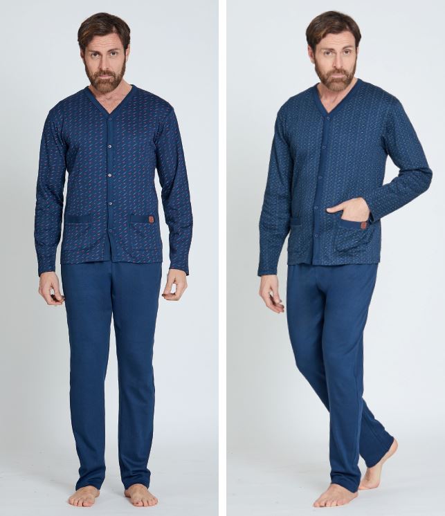 Pigiama uomo maglia aperta Nazareno Gabrielli U7013