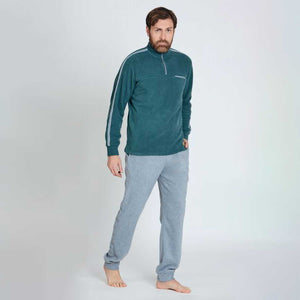 Pigiama uomo in pile mezza zip Nazareno Gabrielli U7018