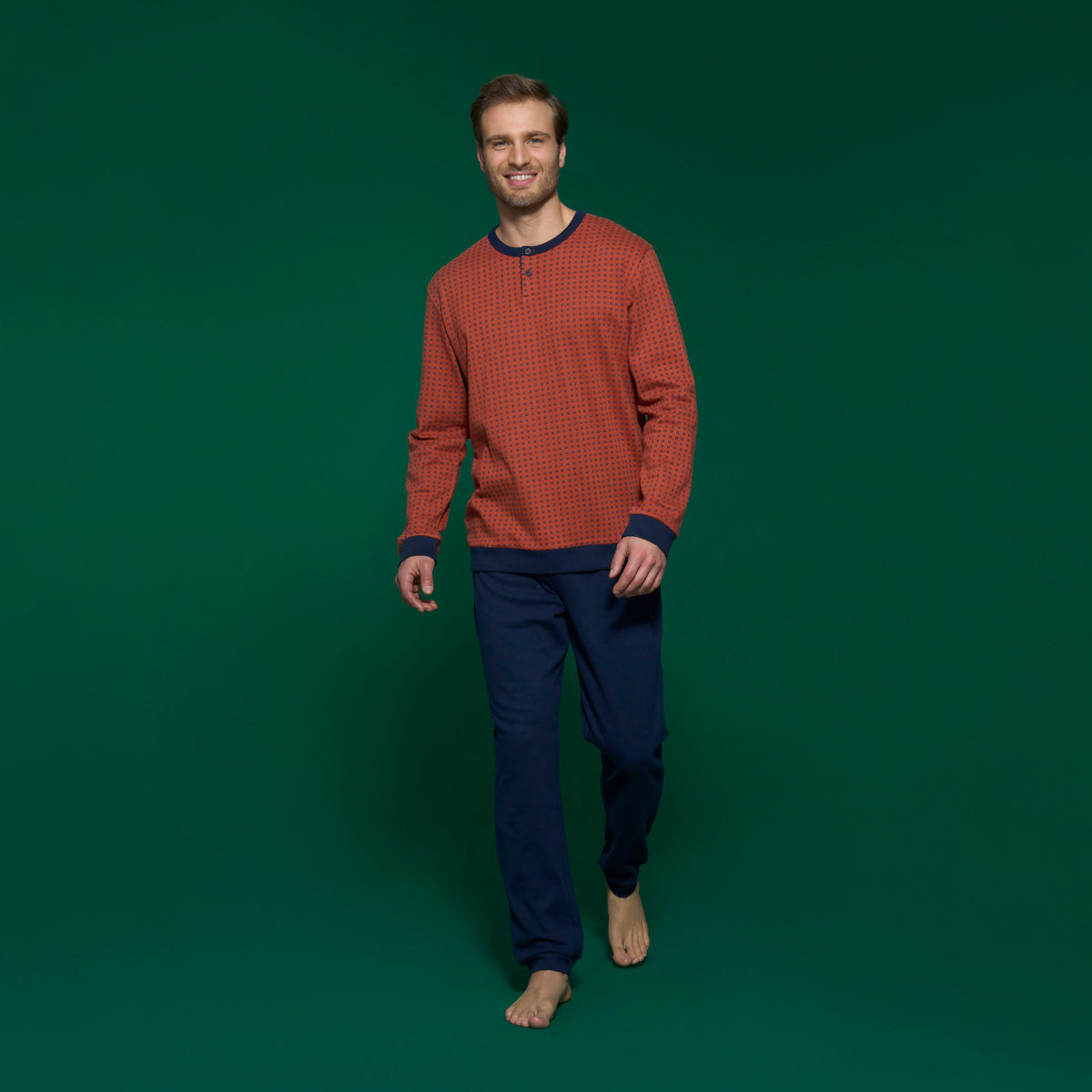 Pigiama uomo 100% caldo cotone Ragno U839N1