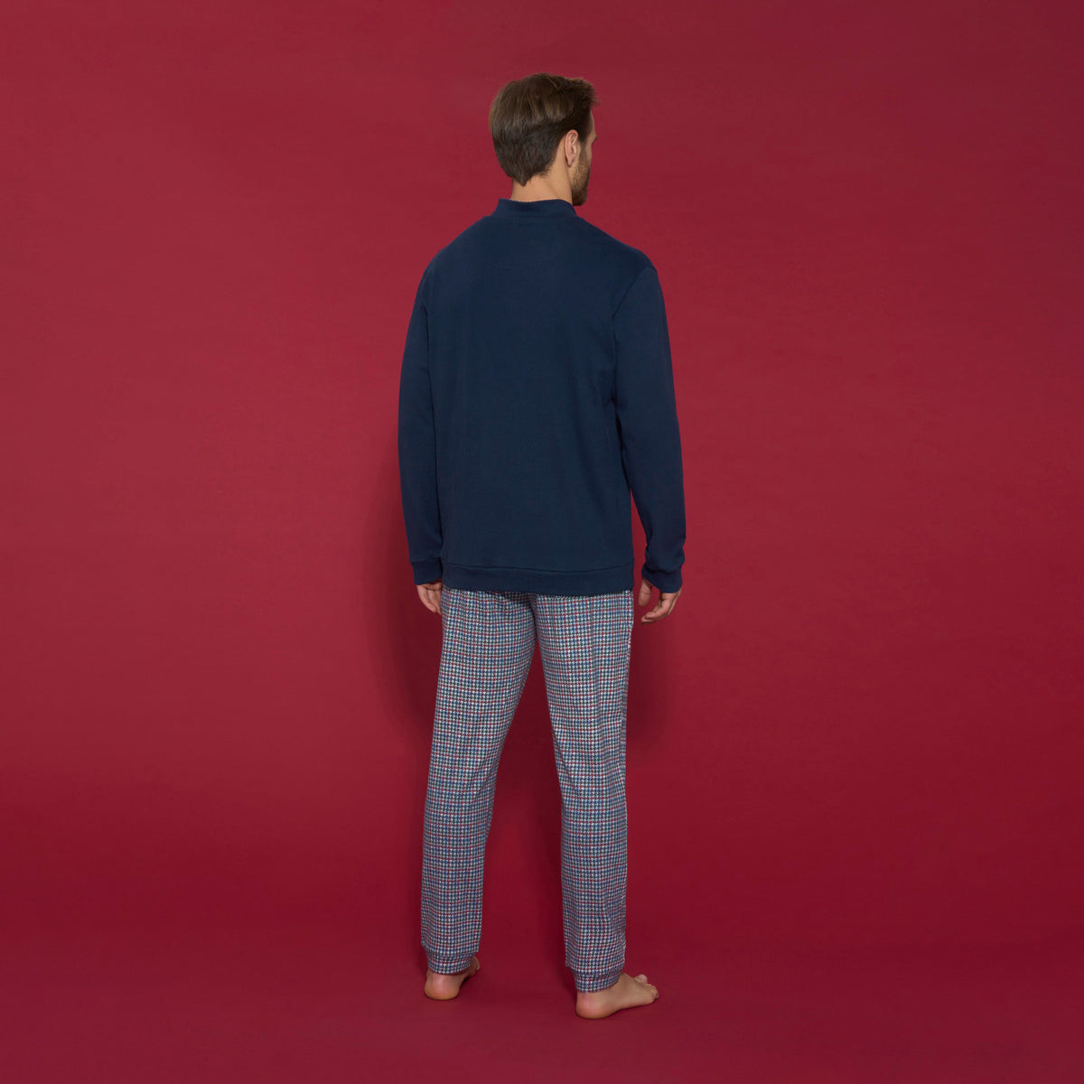 Pigiama uomo 100% caldo cotone a collo alto Ragno U842N0