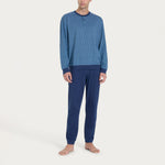 Pigiama Uomo scollo a serafino 100% cotone RAGNO U888N1