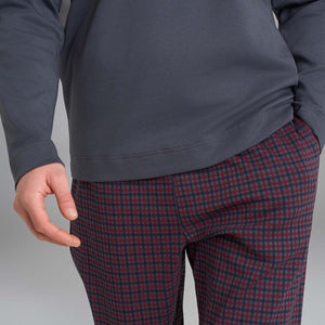 Pigiama uomo a quadri caldo cotone Ragno U960N1