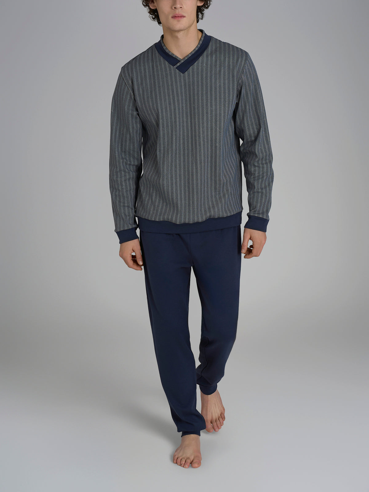 Pigiama uomo scollo a V interlock Ragno U961N2