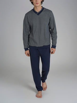 Pigiama uomo scollo a V interlock Ragno U961N2