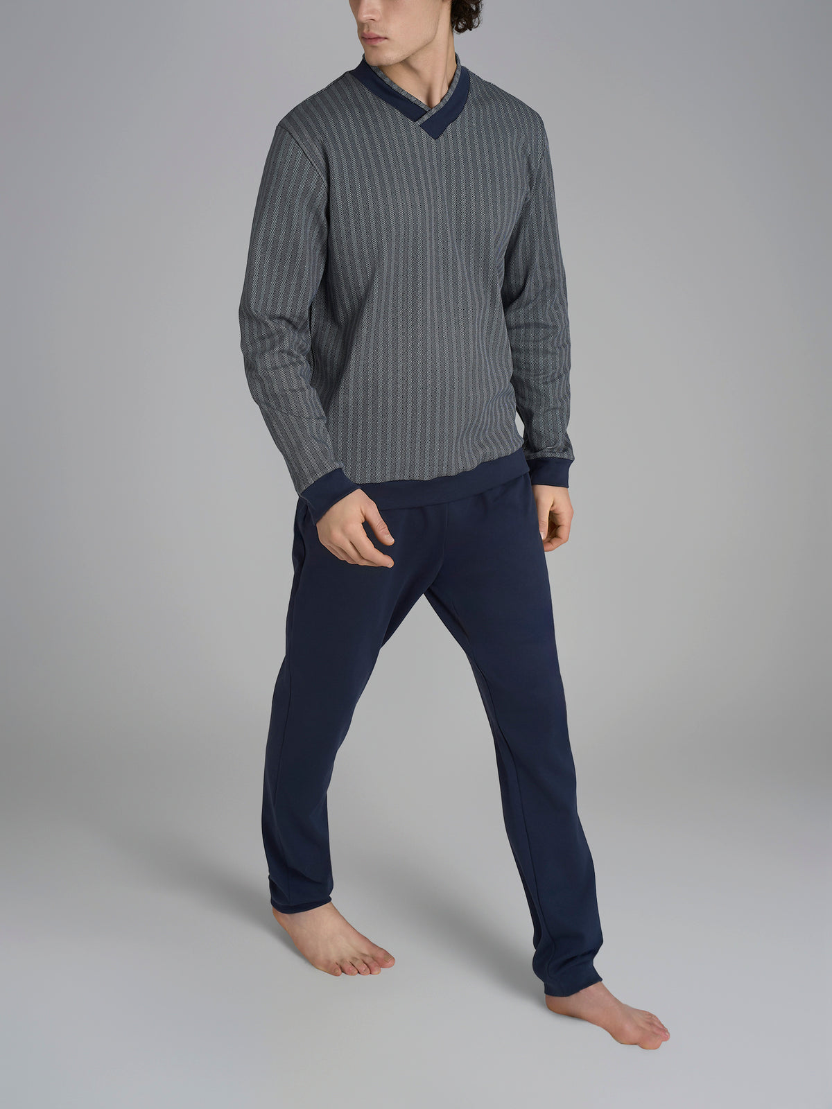 Pigiama uomo scollo a V interlock Ragno U961N2