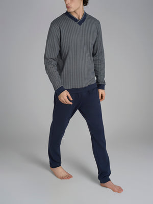 Pigiama uomo scollo a V interlock Ragno U961N2