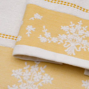Vingi set asciugamani viso e ospite Bouquet giallo