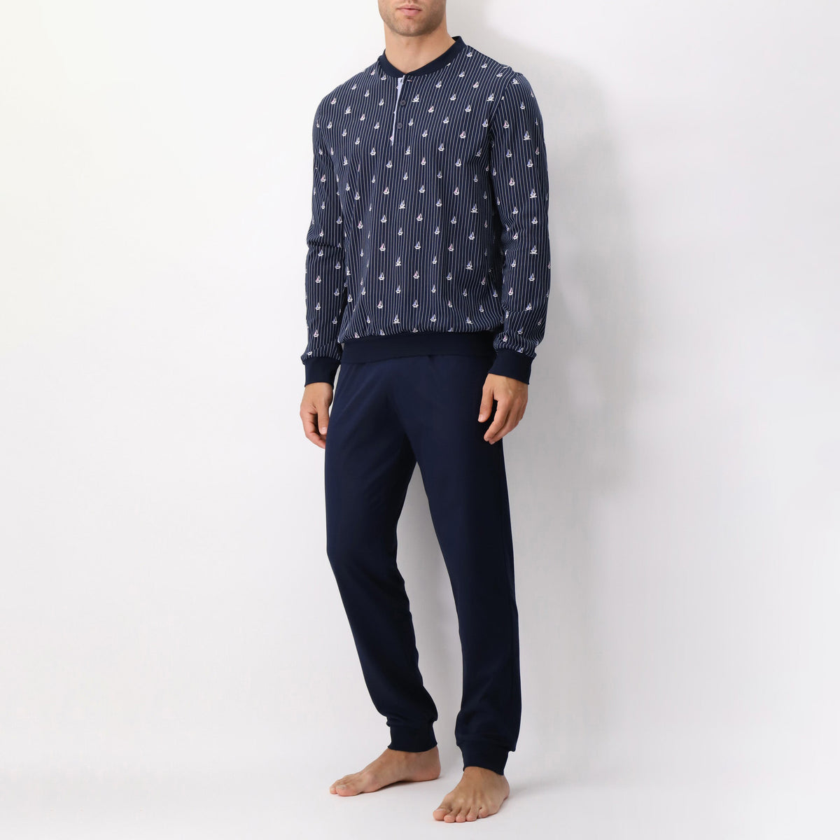 Pigiama uomo Perofil VPRT92816 barca vela 100% cotone 