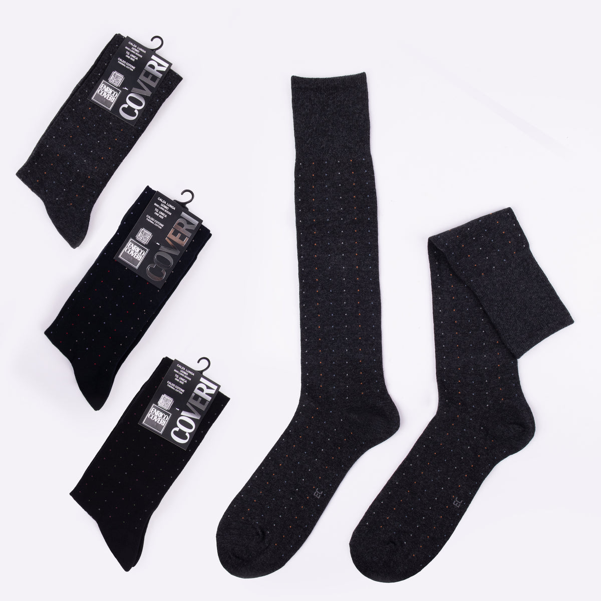 Calze lunghe uomo Enrico Coveri 35c caldo cotone 3 paia Var. A