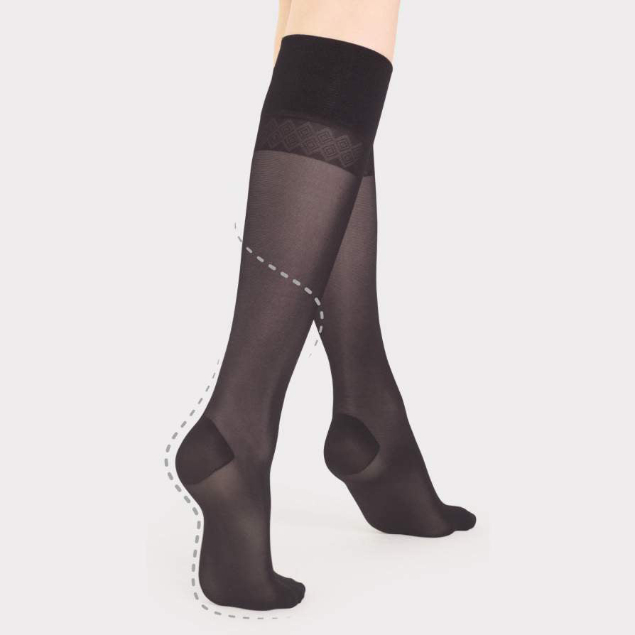 Gambaletti a compressione graduata Fiore Travel Firm 20 den nero
