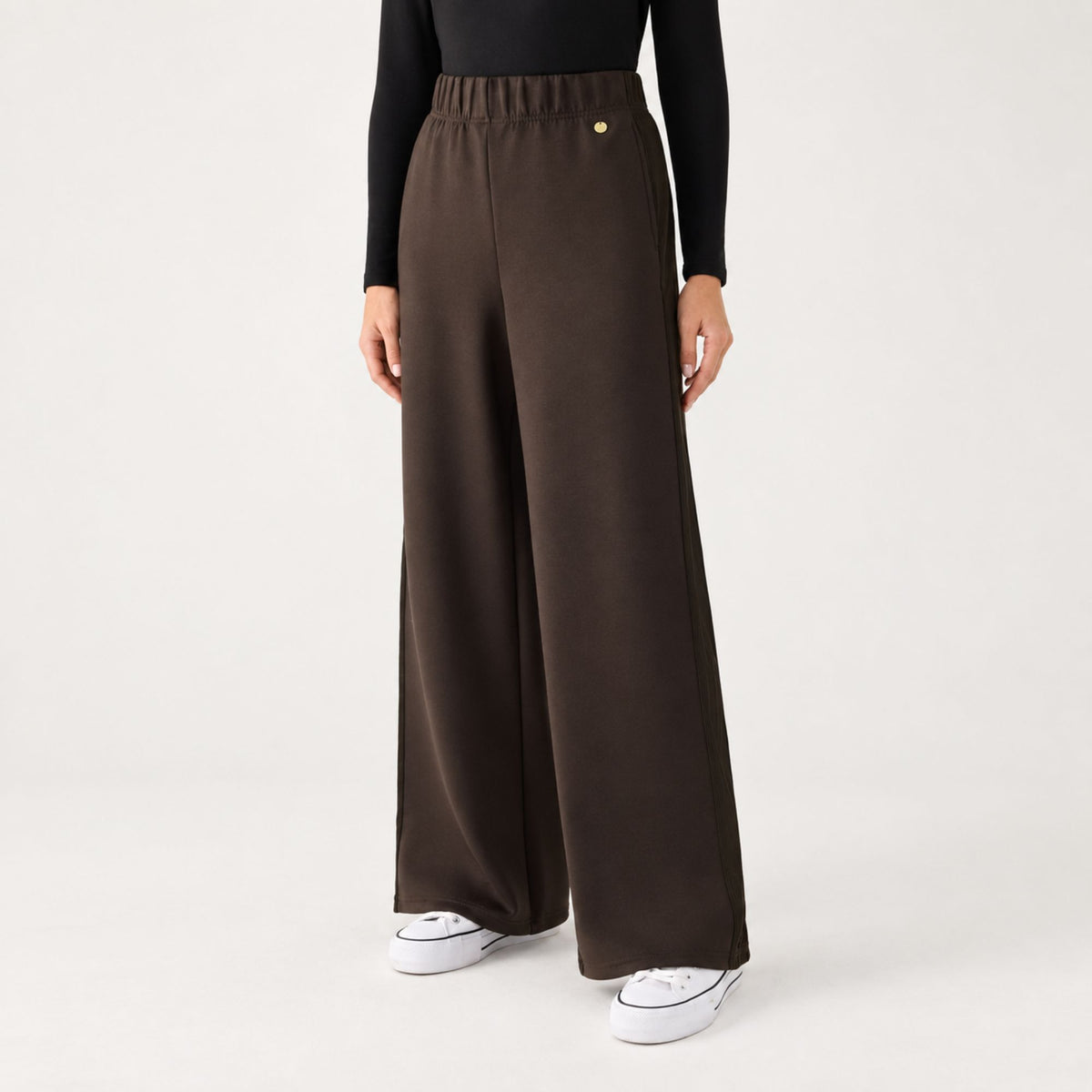 Pantalone tuta scuba dettagli a coste Ysabel Mora 70747