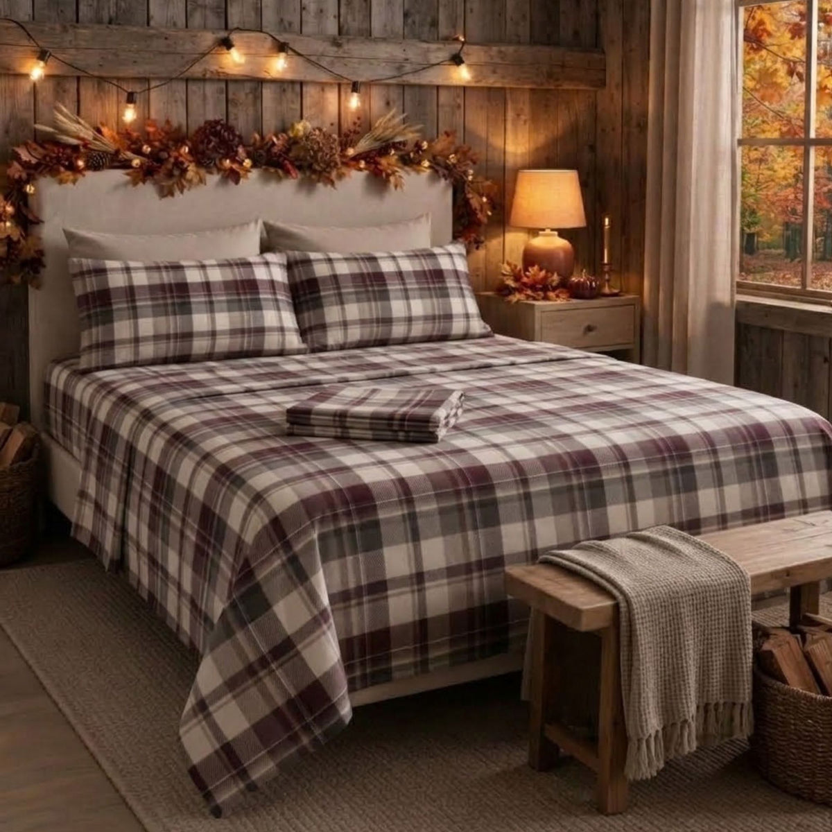 Completo letto fantasia tartan cotone Zambaiti Style 2100