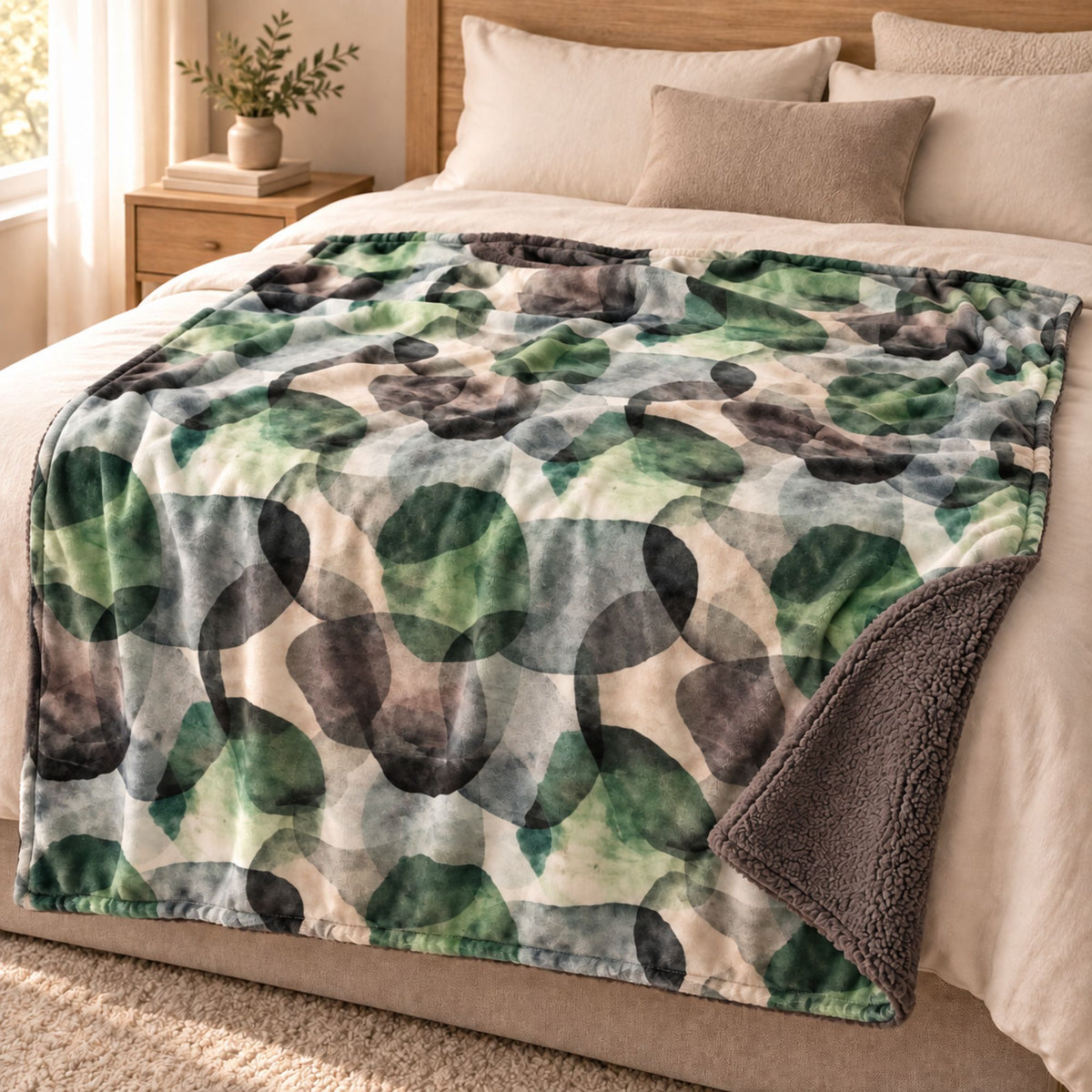Coperta stampa digitale sfumata con sherpa Zambaiti elegant