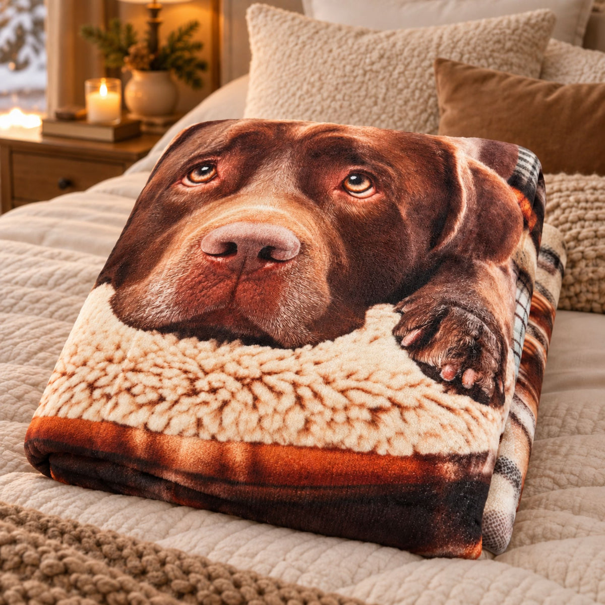 Coperta con stampa digitale cagnolini e sherpa Zambaiti coccola