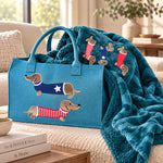 Bag + coperta tartan ciniglia e sherpa bassotti Zambaiti trousse