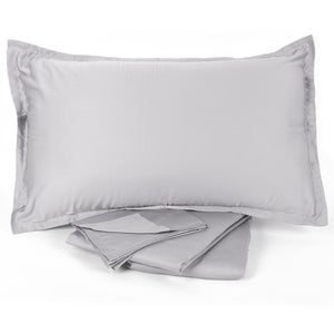 Completo letto raso di cotone 60 fili matrimoniale Zer0bed 100% Olympia 4 volani