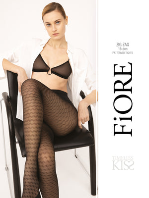 Collant Fiore Zig Zag 15 denari lavorato 