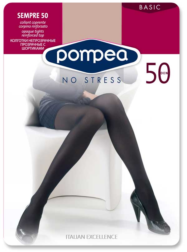 Collant Pompea Sempre coprente 50 denari opaco paia Intimorosa