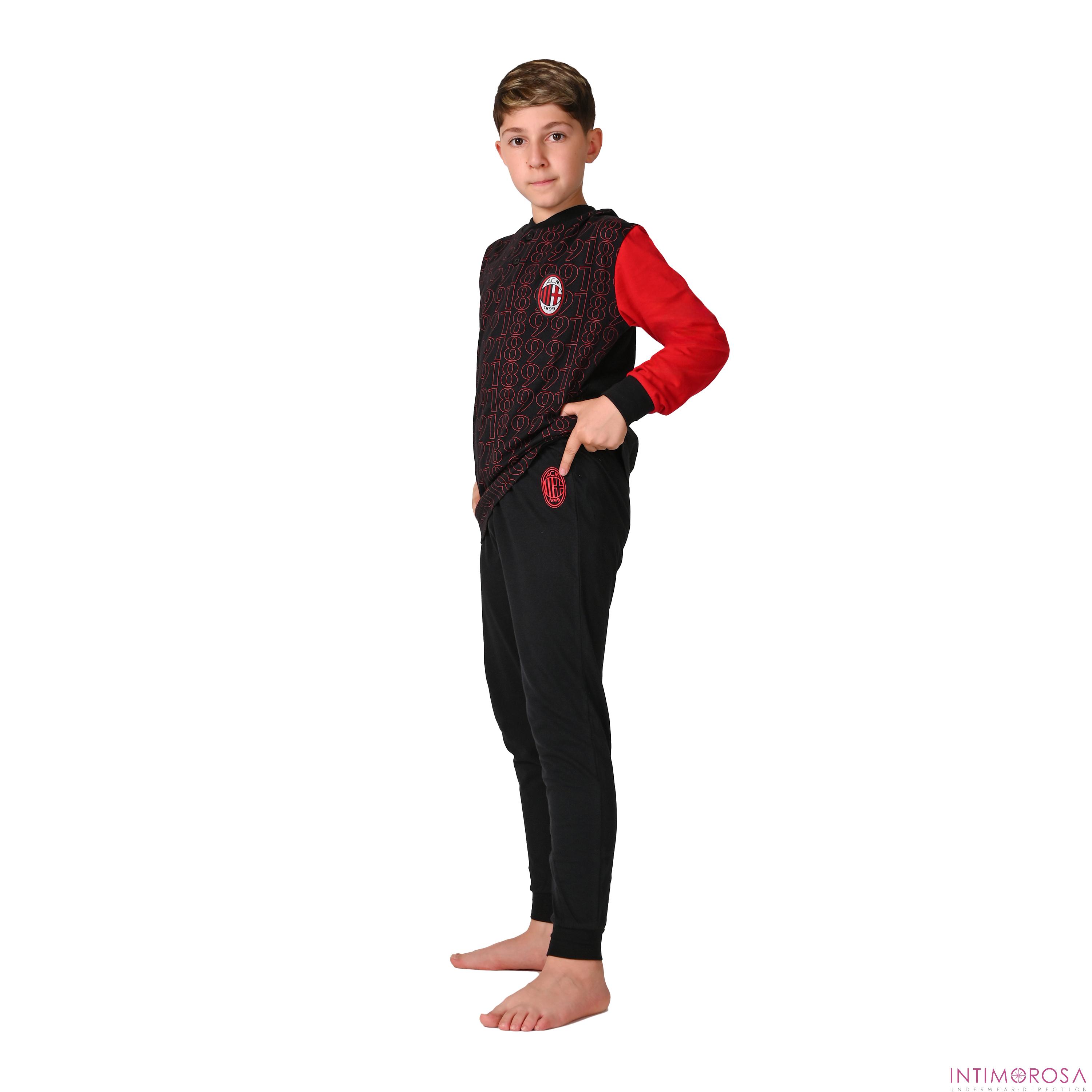 Milan Children's Pajamas In Lightweight Red And Black Cotton T20 2010 - Picture 5 of 10