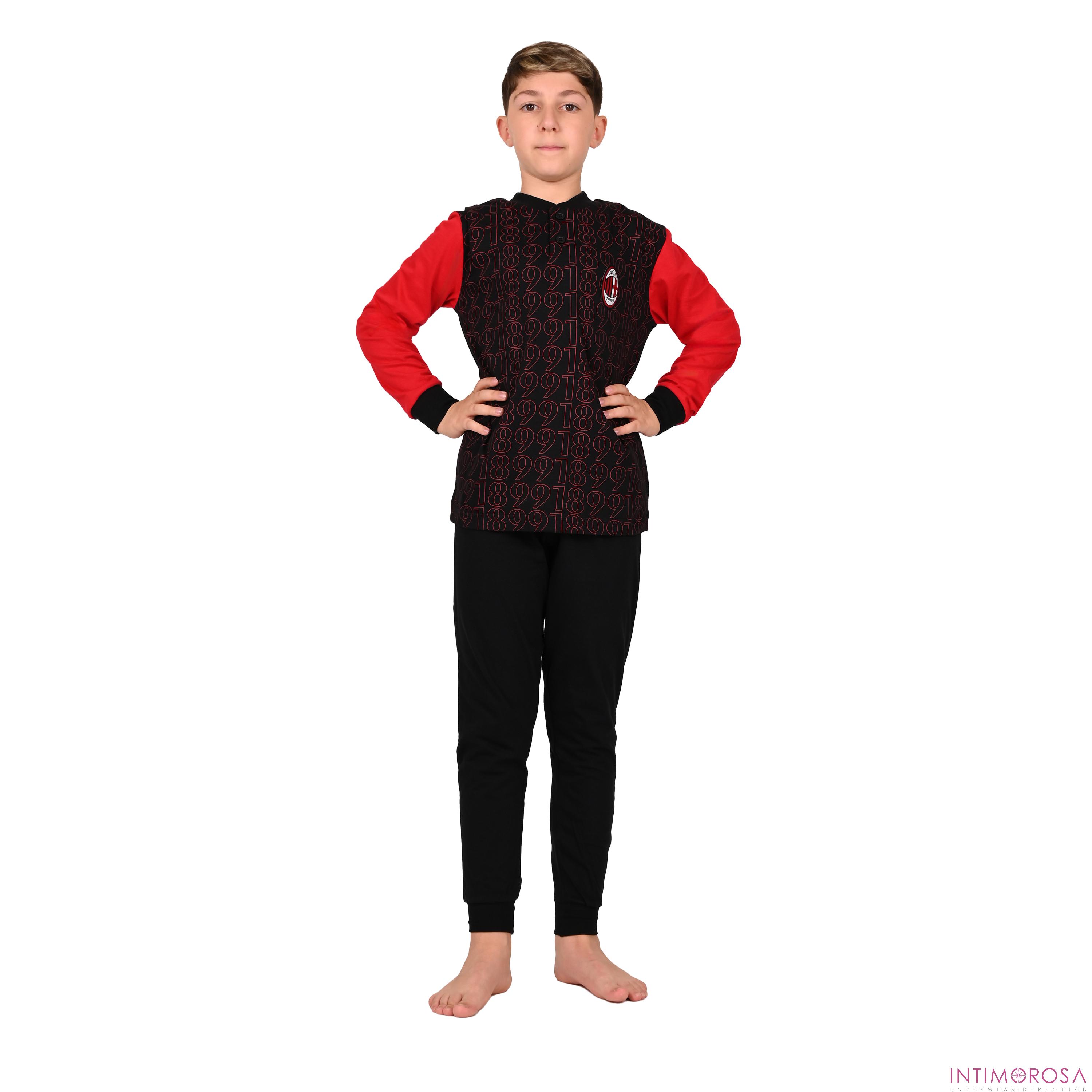 Milan Children's Pajamas In Lightweight Red And Black Cotton T20 2010 - Picture 7 of 10