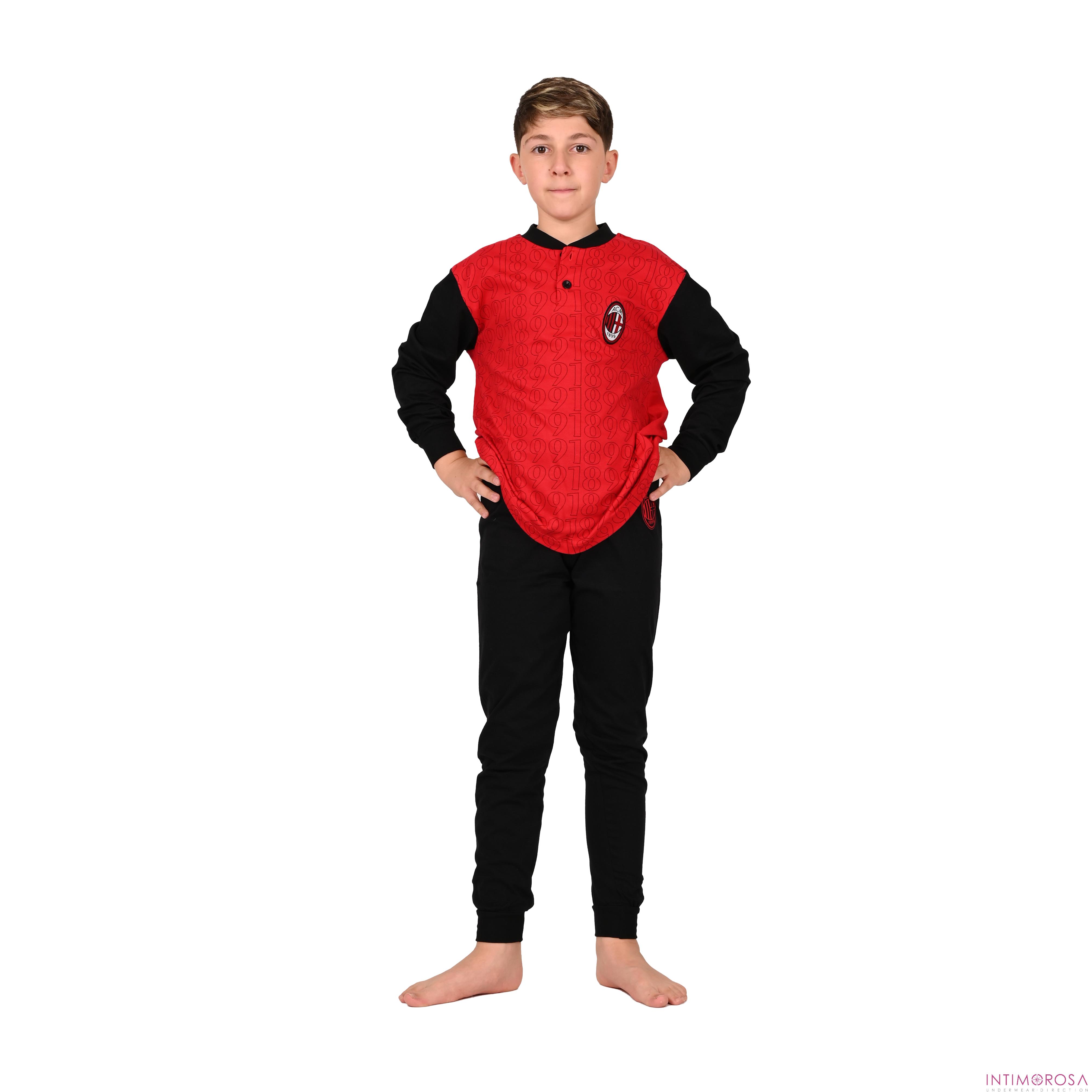 Milan Children's Pajamas In Lightweight Red And Black Cotton T20 2010 - Picture 8 of 10