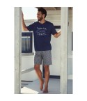 Pigiama uomo corto Admas 55327 stampato blu