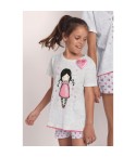 Pigiama bambina corto Santoro Gorjuss 55576 cuoricini