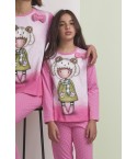 Pigiama Bambina Santoro Gorjuss 55594  pois rosa