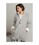 Vestaglia donna Admas 57434 invernale con zip grigia