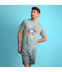 Pigiama uomo corto 100% cotone Stitch Disney 64203