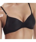 Reggiseno Sièlei 1556 senza ferretto imbottitura graduata fronte nero modella