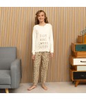 Pigiama bambina leopardato caldo cotone Biancaluna 25D90904