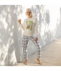 Pigiama donna a quadretti in cotone Jadea 3275