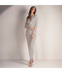 Pigiama donna in caldo cotone con dettaglio pizzo Lunatica 42129