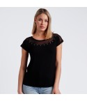 Sottogiacca donna Admas mezza manica 43488 con tulle nero